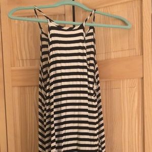 Short striped ribbed swing dress